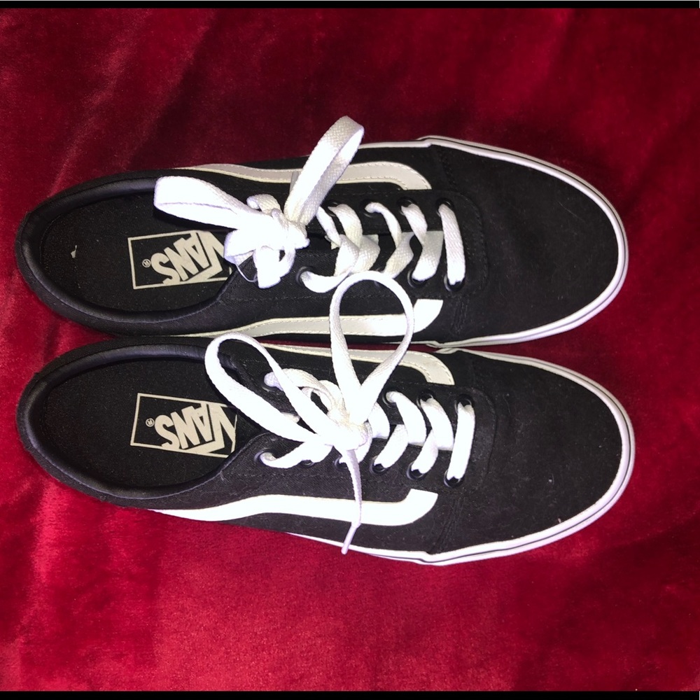 Black and white womens Vans